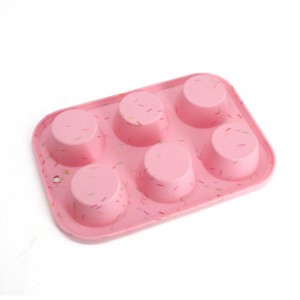 Large Silicone Bakeware Dishwasher Safe Nonstick Cake Maker Molds Silicone Muffin Baking Pan Cupcake Tray 6 Cup