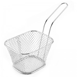 Mini Fry Basket French Fries Baskets Snack Basket Food Case Iron Square Frying Pot in Kitchen