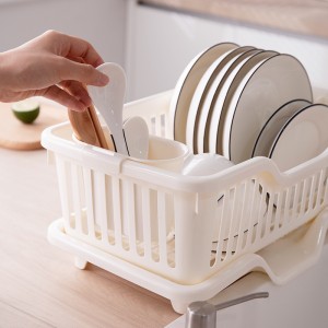 Household Kitchen Items One Layer Dish Drainer Plastic Dish Rack Storage Dish Holder Multi-Scenario Use Kitchen Storage