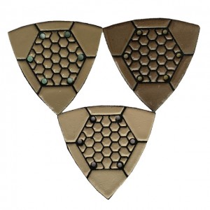 Triangle Dry Flexible Abrasive Tool Triangular Resin Diamond Polishing Grinding Pad 25 Cm For Stone Marble Terrazzo Ceramic