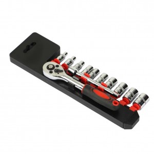 12pcs Cr-v Quick Release 14 Inch Ratchet Socket Wrench Set With Hanging Rack