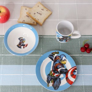 high quality custom children cute 3pcs porcelain dinner set kid’s dinnerware sets