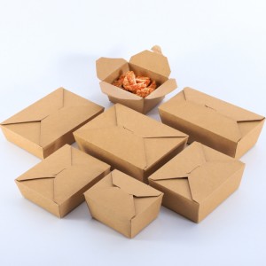 Custom Disposable Restaurant Togo Fast Food Grade Container Salad Sandwich Hamburger Lunch Packing Kraft Paper Packaging Box
