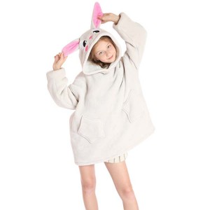 Manufacture Designer Blanket Hoodie Wearable Flannel Hoodie Blanket For Kids