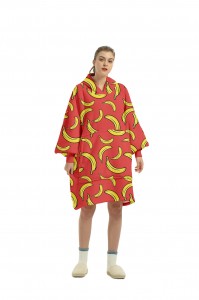Comfortable Unisex Sweatshirt Wearable Blanket Polyester Printing Hoodie Hooded Blankets For Adult