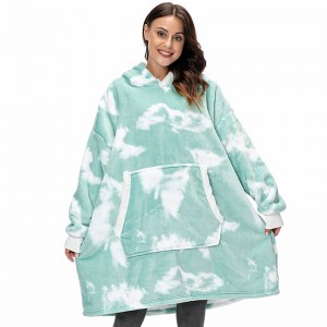 Oversized Hoodies Sweatshirt Women Winter Hoodies Fleece Giant TV Blanket With Sleeves Pullover Oversize Women Hoody Sweatshirts