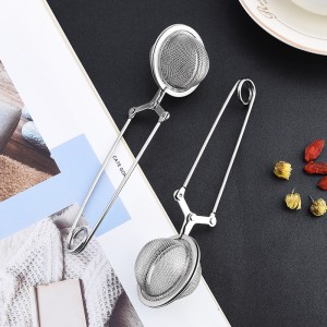Kitchen Tool Tennis tea Ball Stainless Steel Custom Mesh Tea Infuser with Handle Spice Mesh Ball Strainer