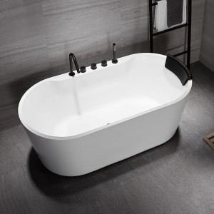 Modern simple design hotel bathroom tub best acrylic fiberglass bath soaking large oval freestanding white bathtub for adults