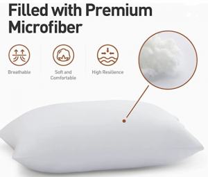 White polyester bed neck pillows