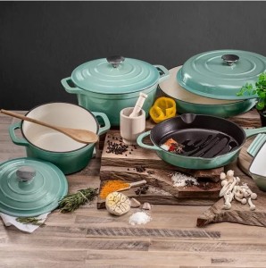 8pcs Wholesale Cookware With Cheap Price Cast Iron Enamel Kitchen Cookware Set Cooking Pot Sets