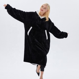 100% Polyetser Luxury Blanket Hoodies Wearable Blanket Sleeves Women Oversized Hoodie Sublimation Hoodie Blanket