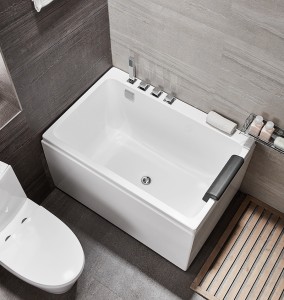 japanese small size freestanding solid surface resin bathroom bathtub for adults