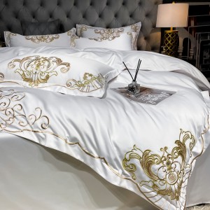 Luxury style Embroidery Colorful bedding sets 4 sets 4 seasons 100% cotton fabric 1 comforter cover 2 pillowcase 1 bed sheet