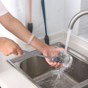 Long Handle Silicone Glass Bottle Cleaner Brush Water Bottle Cleaning Brush Household Tea Kitchen Wash Cup