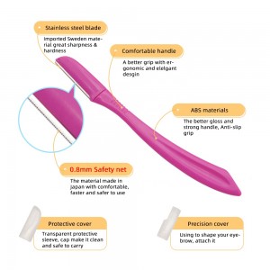 2021 Popular Makeup Tools White, Pink, Rose Red Colors of 3pcs face razor women eyebrow