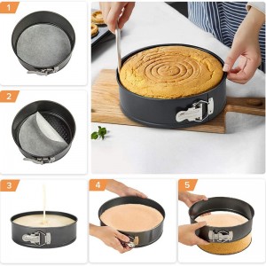High quality 3 piece bakeware sets springform & cheesecake pans nonstick baking cake pan