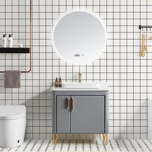 Italian Washbasin Cabinet Design Bathroom equipment white color Bathroom Vanity units small with mirror
