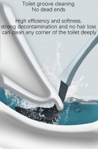 Household Cleaning Tools and Accessories Cleaning Toilet Brush with Holder Set Brush Bendable Bristle Silicone Flex Toilet Brush