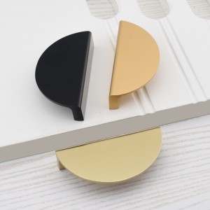 Brass half moon handles and knobs cabinet handles Guangdong furniture hardware factory