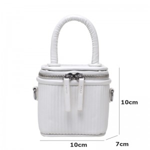 Striped Ladies Small Custom Logo Bucket Purses Embroidery Women OEM Handbags Candy Color PU Leather Women Hand Bags