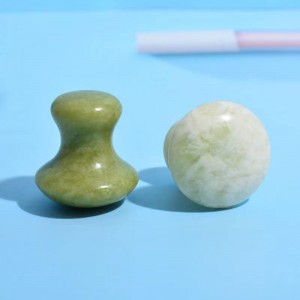 Natural Rose Quartz green Jade Mushroom gua sha tool Facial Massage skin care & tools