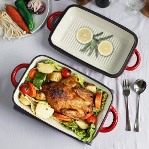 European style stew cast iron enamel soup pot steak frying pan