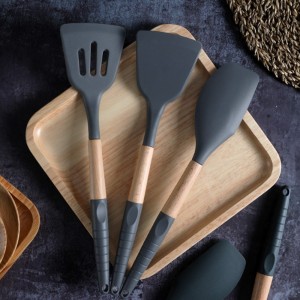 Heat Resistant Food Grade Wood Handle Silicone shovel Silicone Spatula