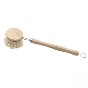 Long Handle Pan Brush Wooden Kitchen Pot Brushing Tool Bowl Washing Household Cleaning Brush