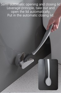 Household Cleaning Tools and Accessories Cleaning Toilet Brush with Holder Set Brush Bendable Bristle Silicone Flex Toilet Brush