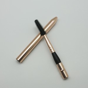 Custom logo Silicone eye brow makeup brush Rose gold retractable eyelash spoolie brush silicone makeup with lid Makeup tools