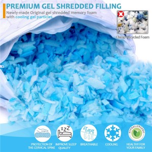 Shredded Memory Foam Pillows Cooling Bamboo Pillow with Adjustable Loft Hypoallergenic Bed Pillows for Side and Back Sleepers