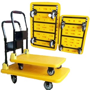 200-400kg load capacity Plastic platform hand trolley with steel frame