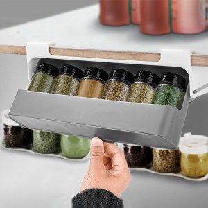 Kitchen Self-adhesive Wall-mounted Under-Shelf Spice Organizer Spice Bottle Storage Rack Home Kitchen Supplies Storage In Stock
