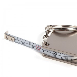 DIY Work Compact Gauging Tool Square Pull Ruler Sturdy Tape Measure Keychain Anti Lost Durable Dual Use Practical Retractable