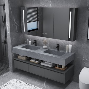 Bathroom Equipment Drawer Storage closeout cabinet 90 cm Luxury Carrara Marble white Lacquer Bathroom Double Vanity