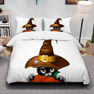 Wholesale Halloween Theme Pattern Bed sheets Sets Bedding Designers Sheets Bedding Set Cartoon Pattern Print Duvet Cover sets