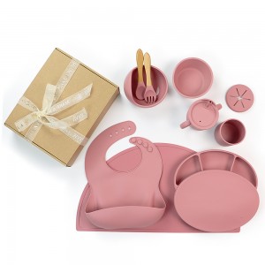 Food Grade Non toxic Silicone Anti Spill Bid Silicone Bowls And Plates Silicone Baby Dinnerware Sets