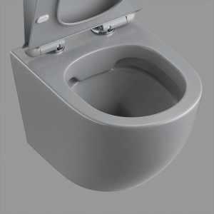 ceramic sanitary ware Matte Grey Rimless wall hung toilet commode water closet bidet for hotel bathroom equipment