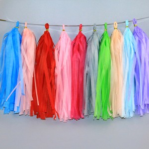 Baby Shower Bachelorette Wedding Birthday Party Decoration Supplies Rose Gold Iridescent DIY Tissue Paper Tassel Garlands