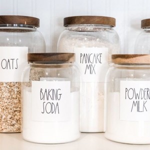 Kitchen Food Storage Container Pantry Clear Glass Canisters acacia cookie jar big wide mouth glass jar with wooden lid