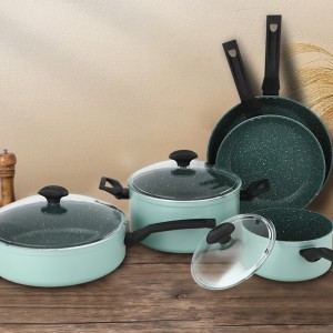5pcs High Quality Coating Pots And Pan Cooking Pot Set Nonstick Cookware Sets Aluminumnon Die Cast Cookware