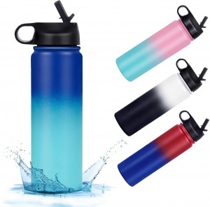 Hot Sale Stainless Steel Water Bottle With Straw Custom Logo Leakproof Portable Vacuum Cup