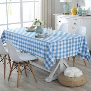 Polyester Picnic Duty Rectangular Tablecloths Outdoor and Indoor Use Grid Table Cloth