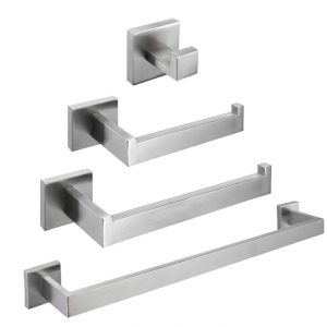hot sale shower room square design sus304 stainless steel 4pcsset bathroom accessories set