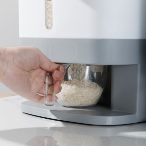 10KG Sealed Rice Bucket Dispenser Box Transparent Visible Moisture Proof Storage Food Grain Rice Container