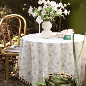 Hot Selling Small Fresh Tablecloths Lilacs Crushed Garden Cotton Linen Tablecloths Art American Decorative Picnic Cloths