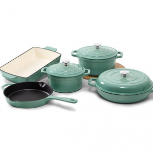 8pcs Wholesale Cookware With Cheap Price Cast Iron Enamel Kitchen Cookware Set Cooking Pot Sets