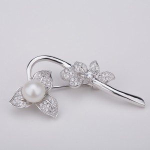 925 Sterling Sliver Flower silver brooch