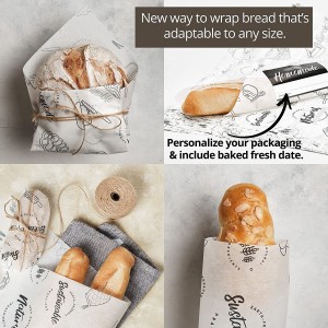Wholesale Custom Food Grade greaseproof wax PE coated sandwich Burger Bread Packaging Wrapping Paper With Logo Print