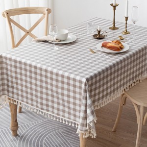 Hot Selling Factory Directly Tassel Square Tablecloth Decoration Linen Polyester Party Table cloth